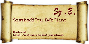 Szathmáry Bálint névjegykártya